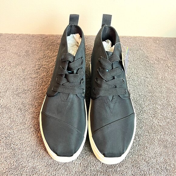 Toms Womens Size 9 Black Twill High Top Lug Sole‎ Platform Sneakers Shoes - Picture 2 of 14